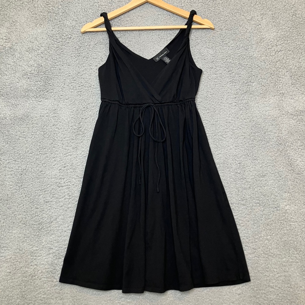 INC Pima Cotton‎ Mini Tank Dress Women S Black Empire Cover Up Minimal Babydoll